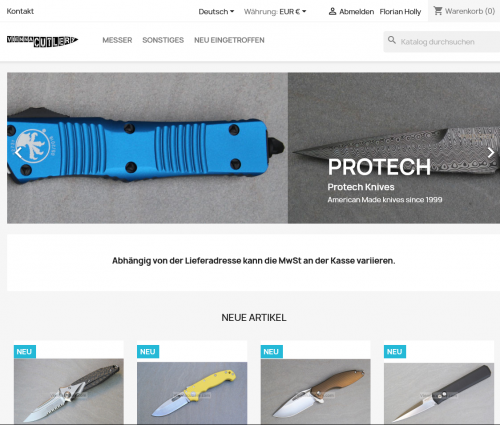 Viennacutlery - Screenshot des Shops