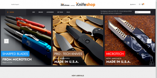 Knifeshop.com - Screenshot des Shops